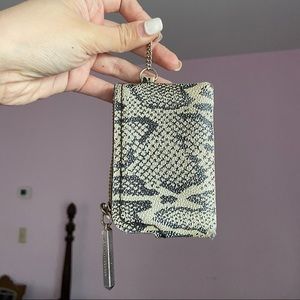Rebecca Minkoff Faux Snakeskin Zipper Pouch / Card Holder